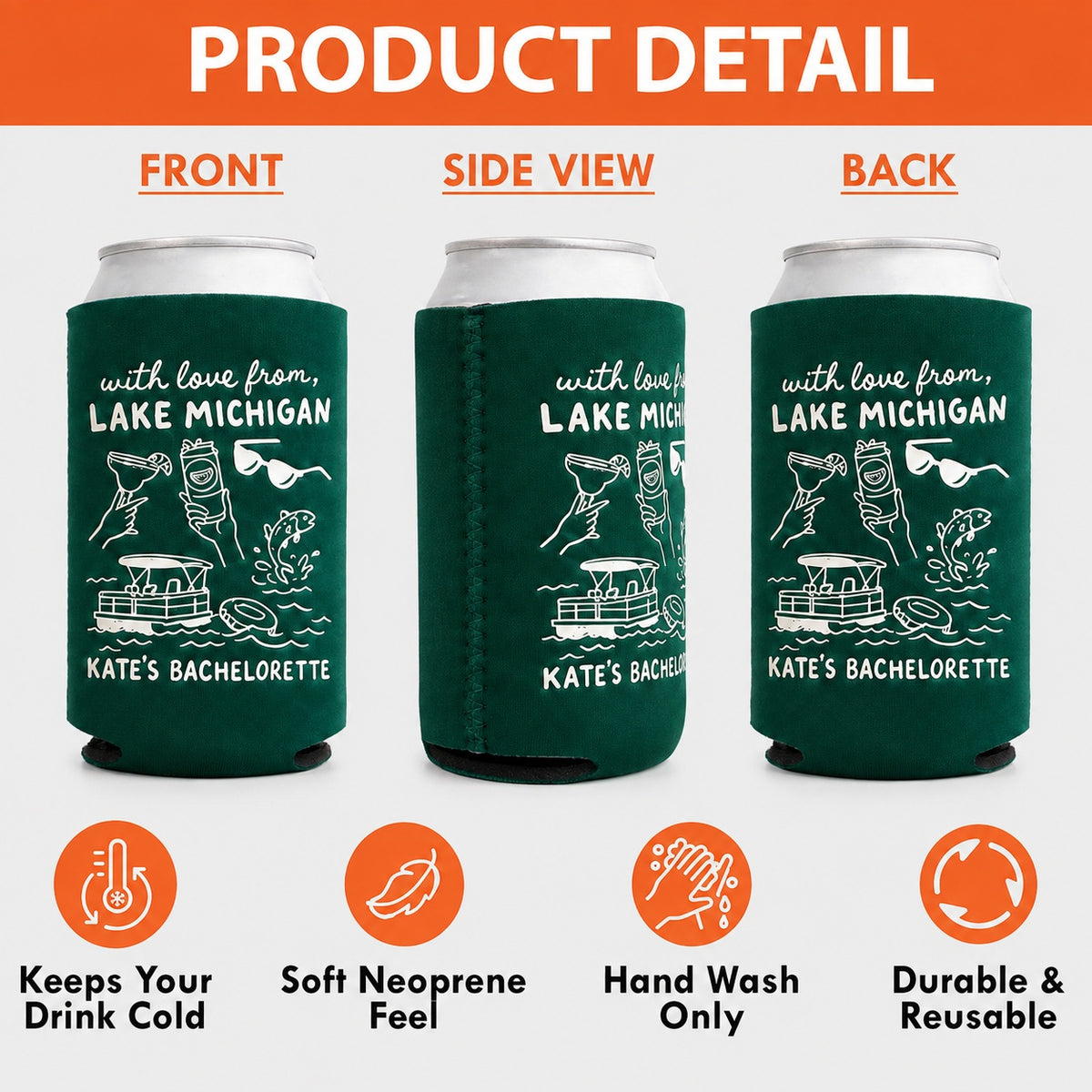 Personalized Bachelorette Can Coolers