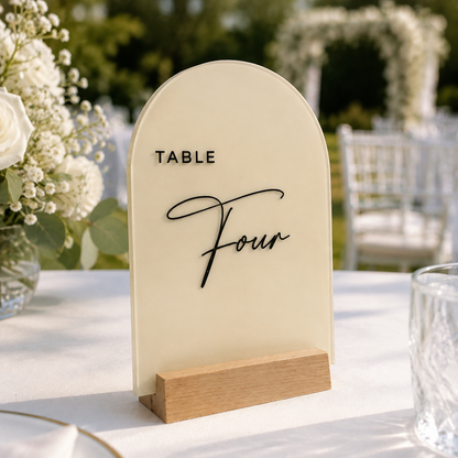 Personalized Modern Arch Acrylic Wedding Table Number