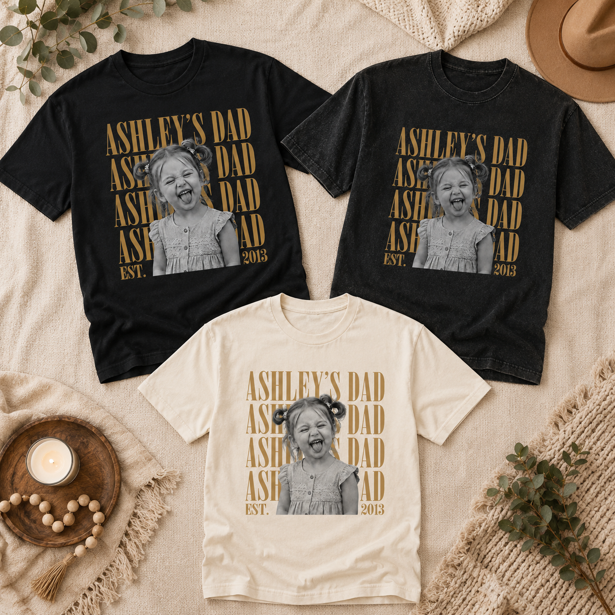 Personalized Dad Vintage Photo Shirt
