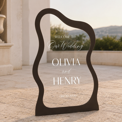Personalized Minimalist Wavy Acrylic Wedding Welcome Sign