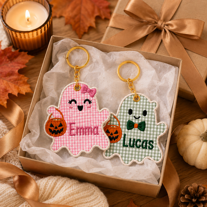 Personalized Halloween Ghost Keychain