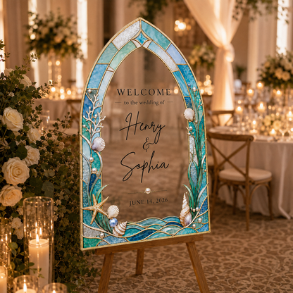 Personalized Acrylic Beach Wedding Welcome Sign