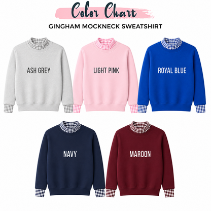 Teacher Embroidery Sweatshirt Gingham with Personalized Grade Pennant