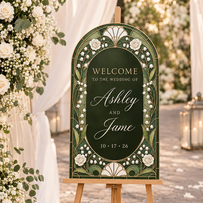 Personalized Art Nouveau Wedding Welcome Sign