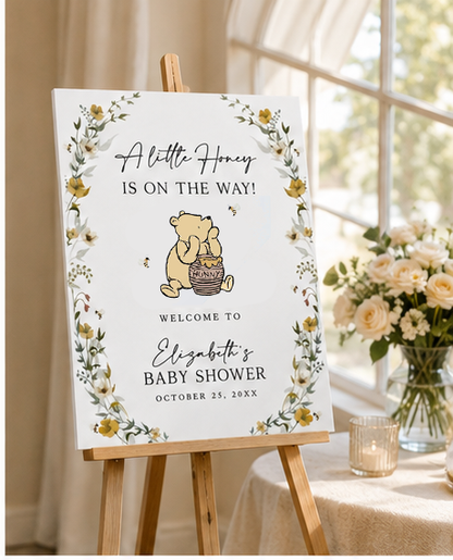 Personalized The Pooh Baby Shower Welcome Sign