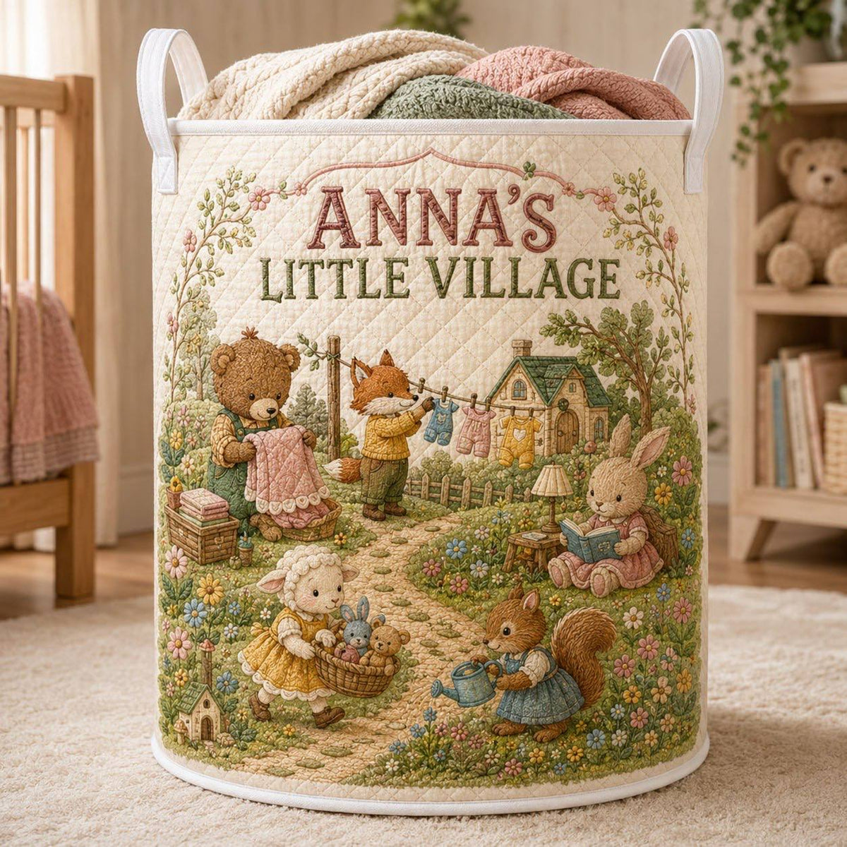 Personalized Woodland Nursery Storage Basket
