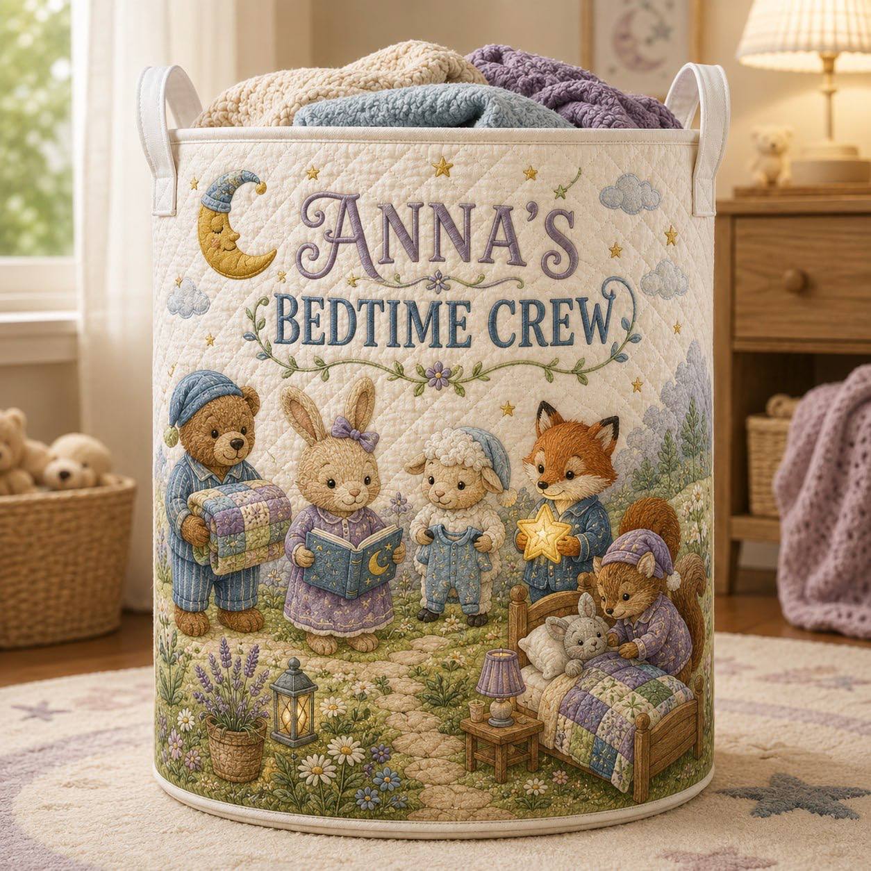 Personalized Woodland Nursery Storage Basket