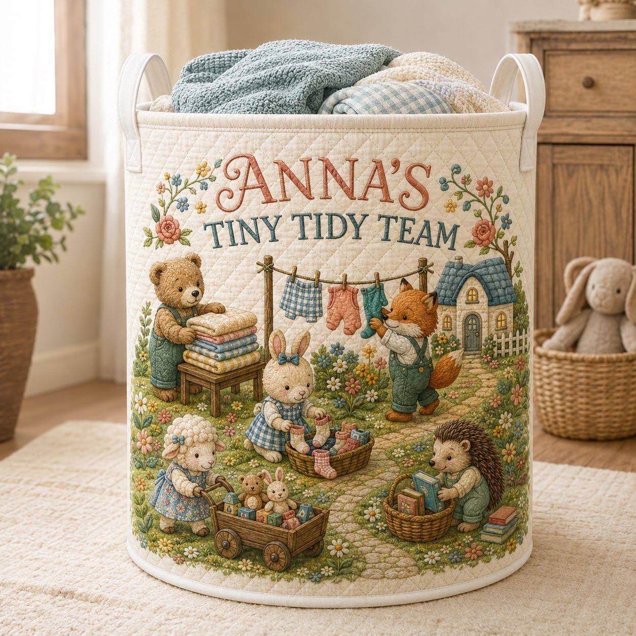 Personalized Woodland Nursery Storage Basket