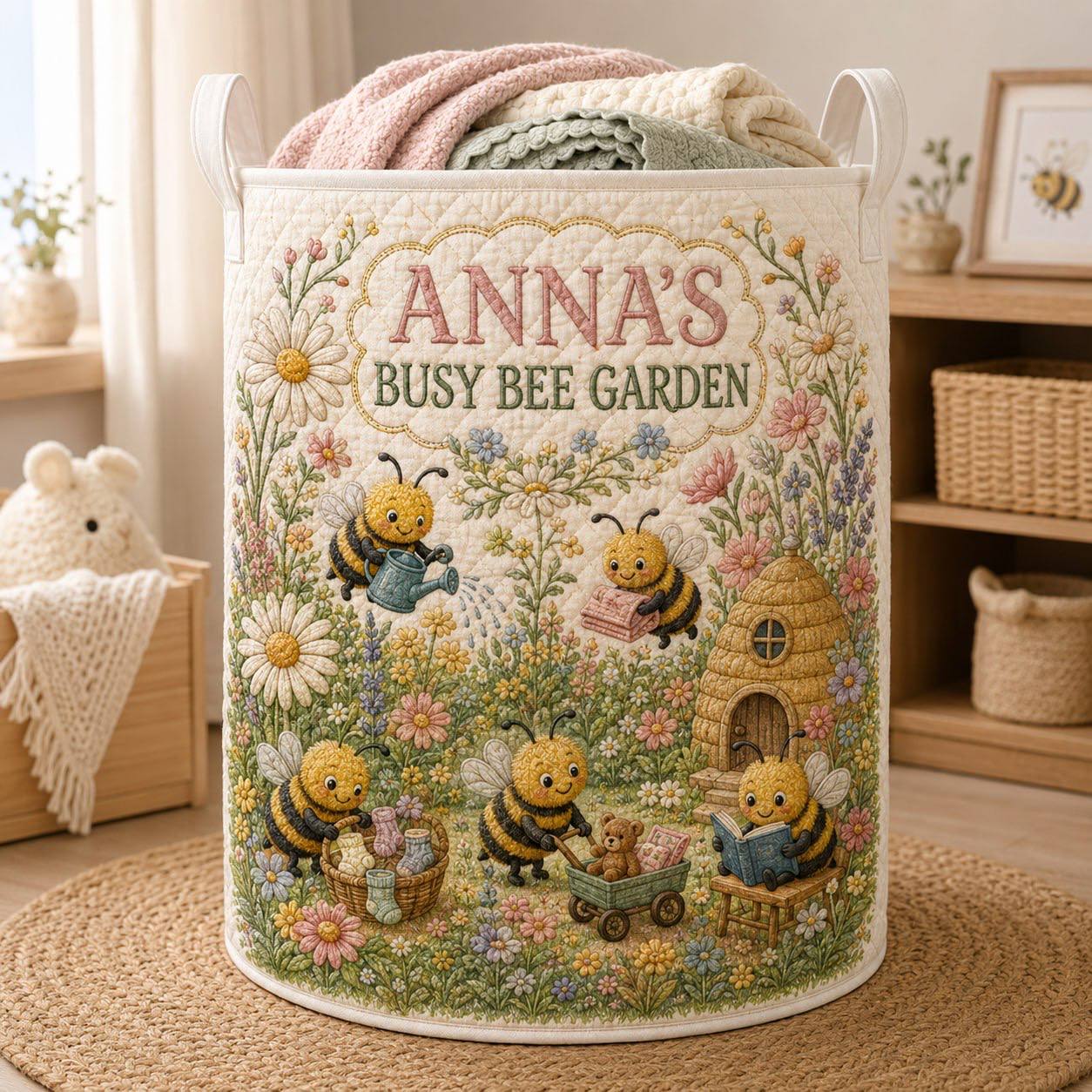 Personalized Woodland Nursery Storage Basket