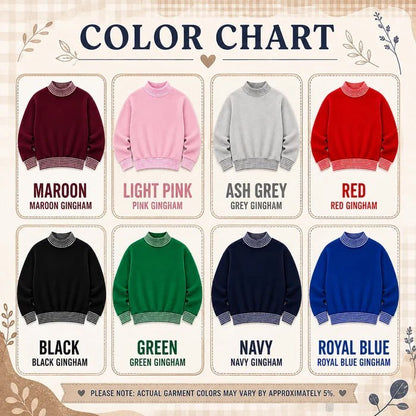 Personalized Pregnancy Announcement Embroidered Gingham Sweatshirt