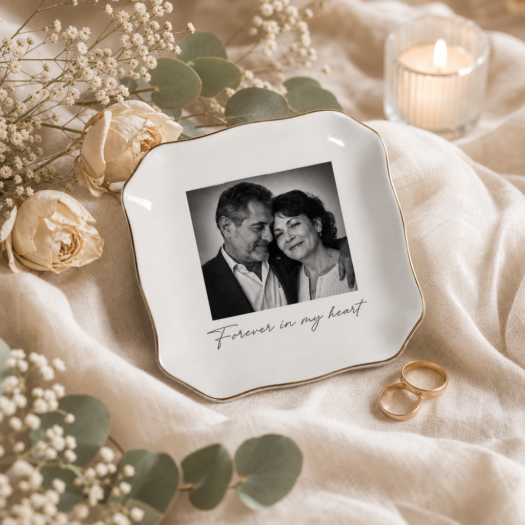 Personalized Memory Ceramic Photo Keepsake Tray
