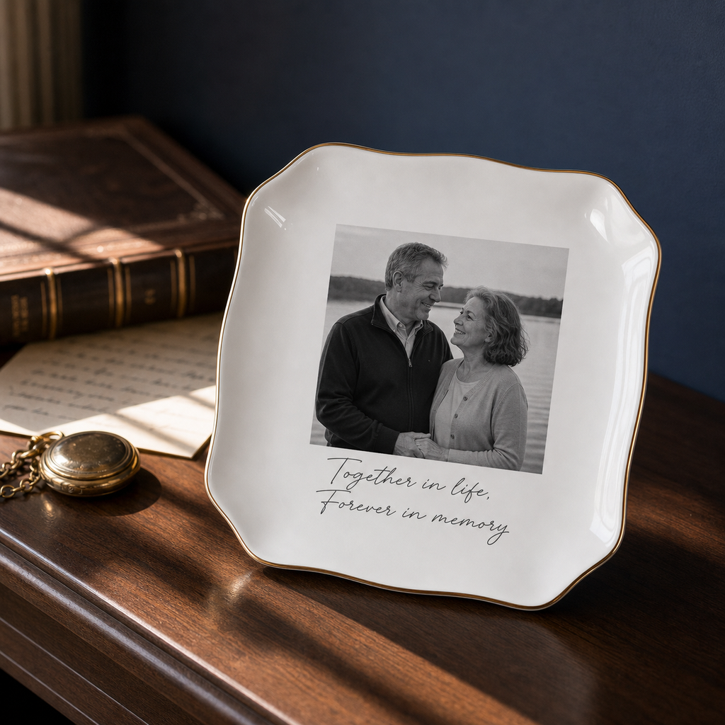 Personalized Memory Ceramic Photo Keepsake Tray