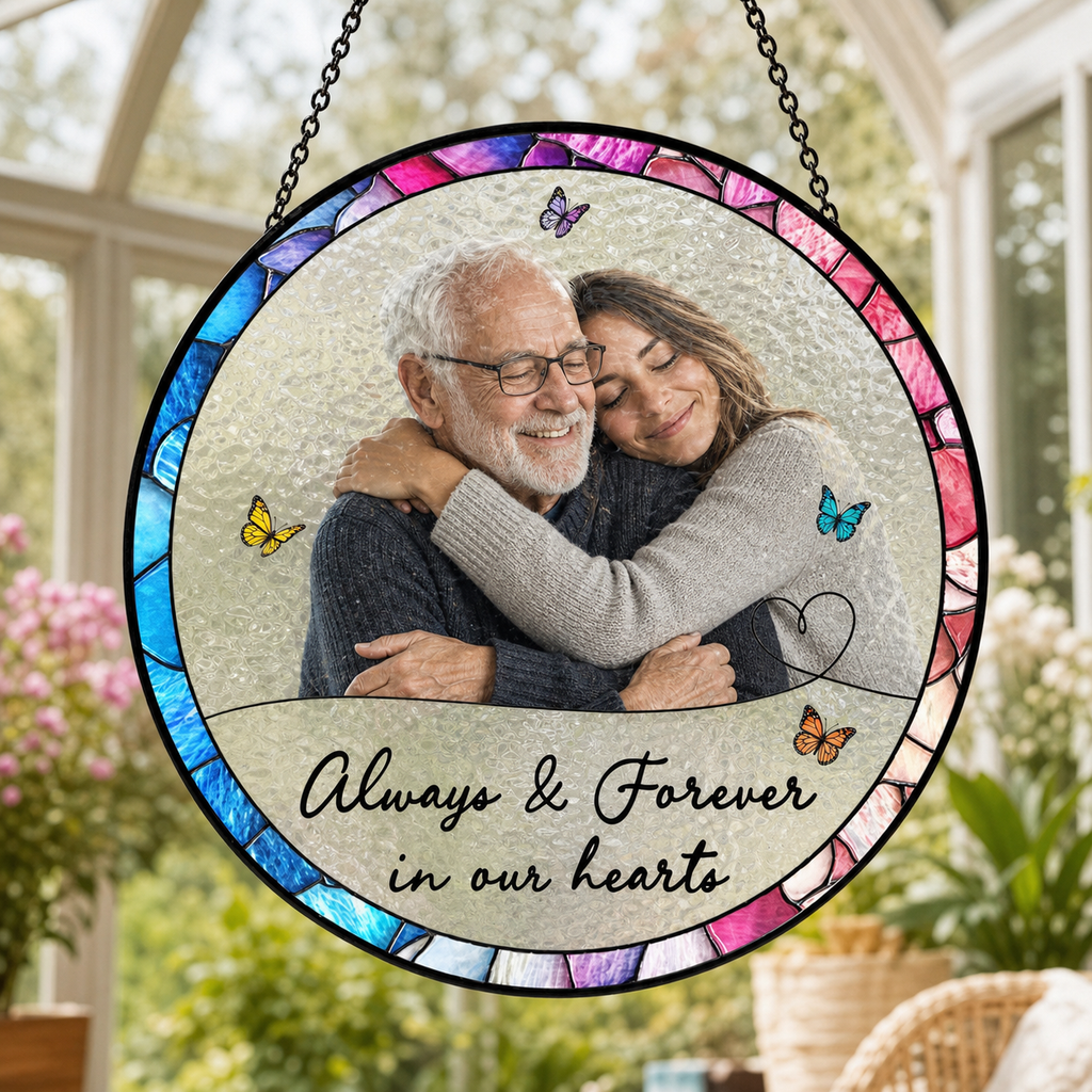 Personalized Photo Memorial Glass Suncatcher
