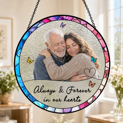 Personalized Photo Memorial Glass Suncatcher