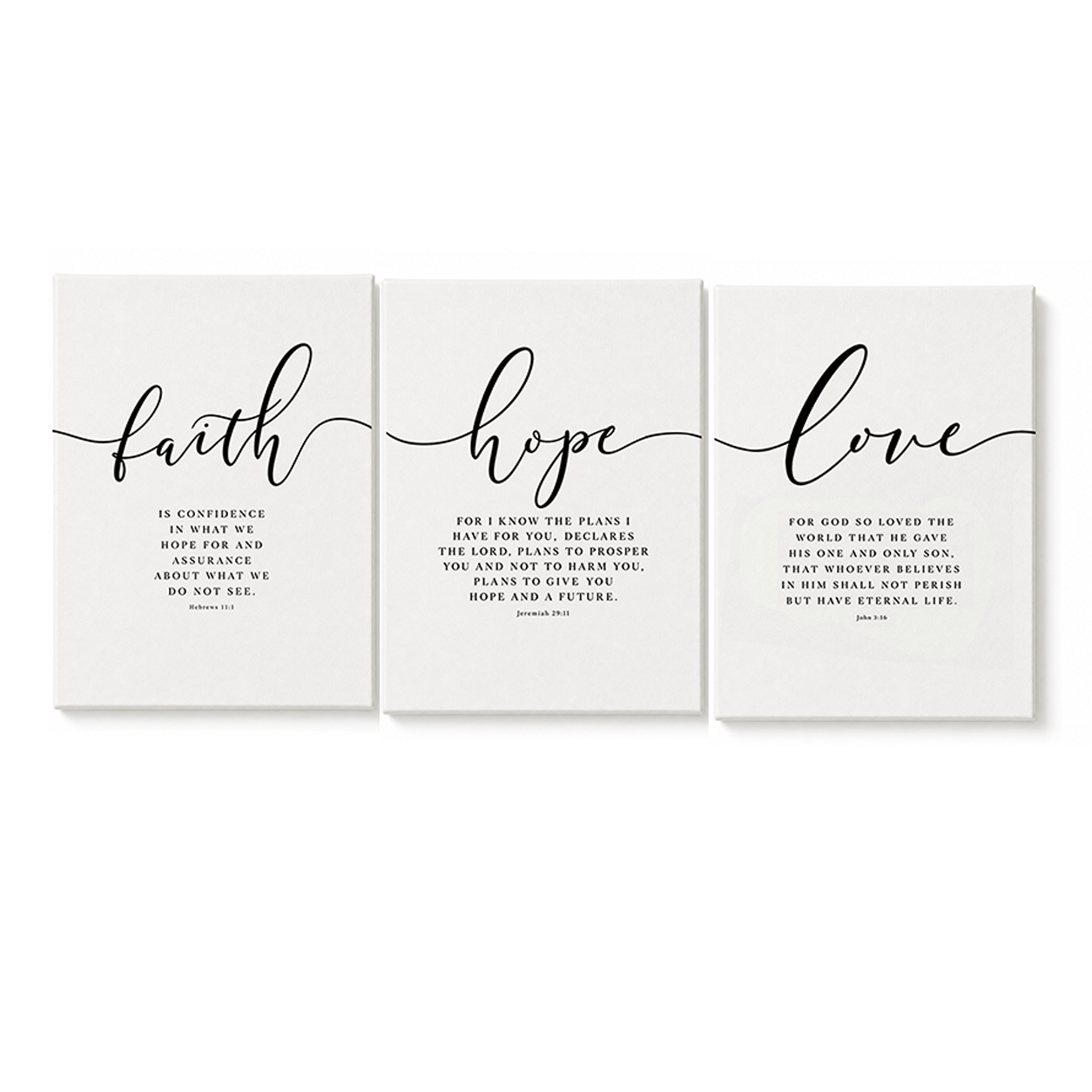 Faith Hope Love Bible Verse Canvas – Christian Scripture Wall Art